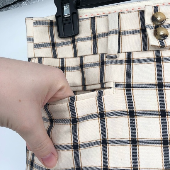 ANTHROPOLOGIE The Essential Slim Pant Check Plaid Windowpane 2T TALL LONG Inseam - Picture 3 of 9